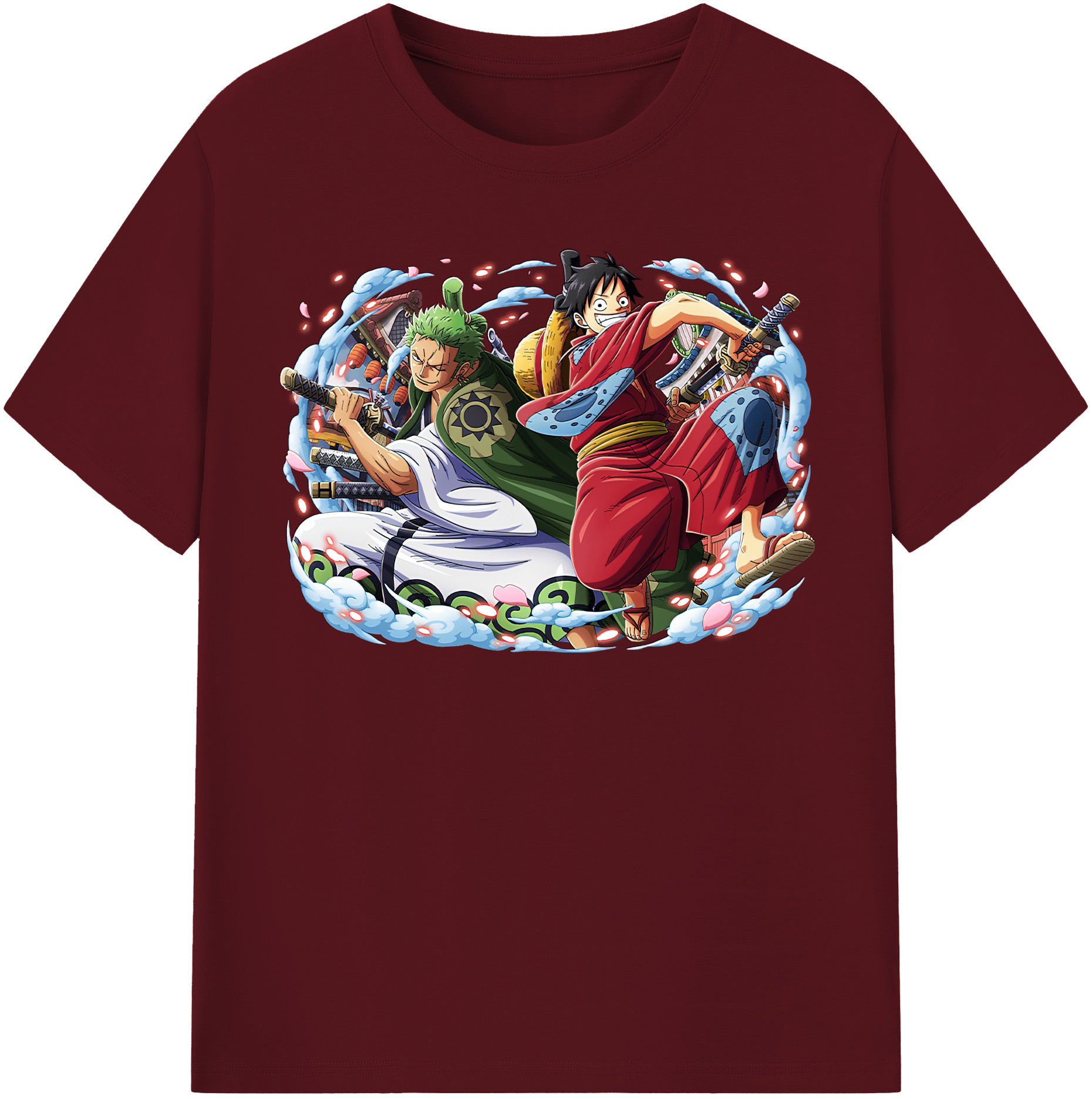 ワンピース モンキー・D・ルフィ ONE PIECE Monkey D. Luffy 綿100％半袖Tシャツ（フロントプリント）